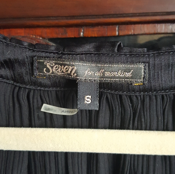 Seven For All Mankind Black Silk Peasant Blouse - Picture 3 of 3